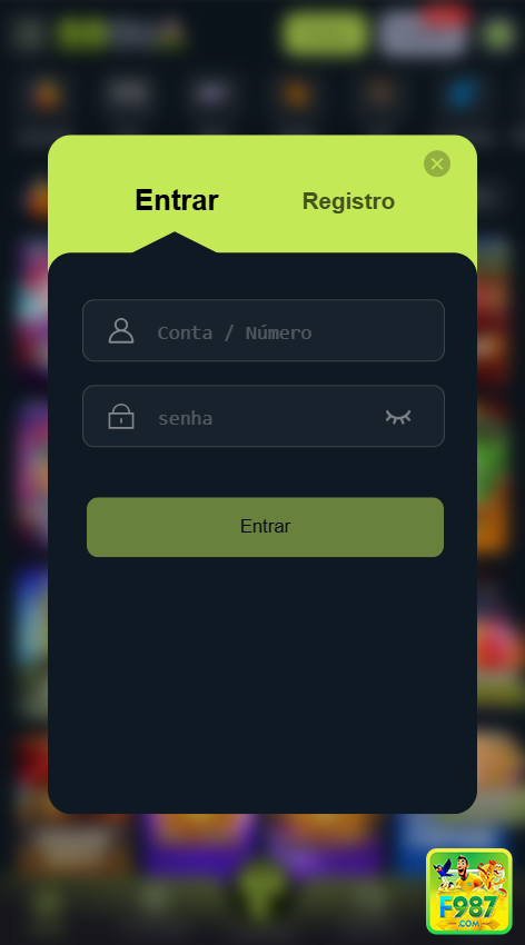 f987.com Passo a Passo Cadastro